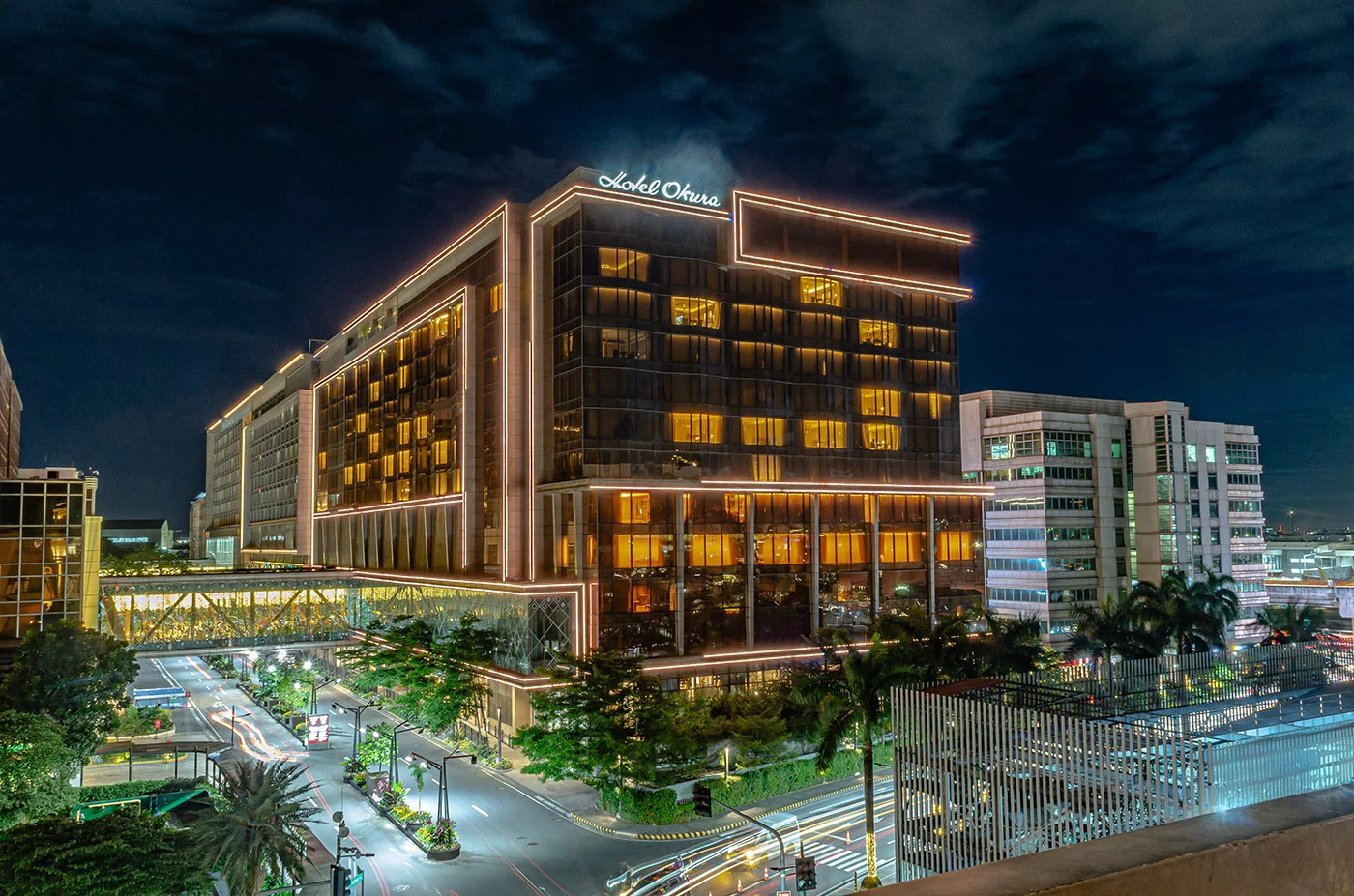 The façade of Hotel Okura Manila. Photo from Facebook/Hotel Okura Manila